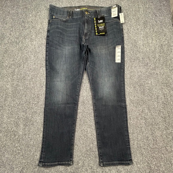 Lee Other - Lee Extreme Motion MVP Jeans Mens 38x29 Blue Dark Wash Slim Taper Denim Pants